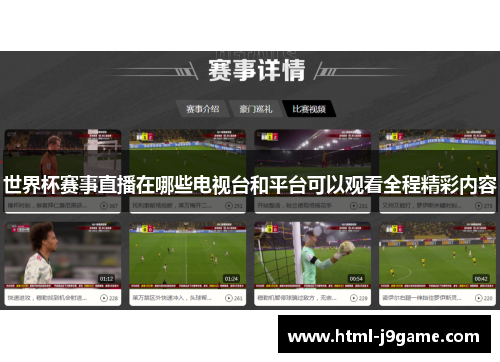 世界杯赛事直播在哪些电视台和平台可以观看全程精彩内容