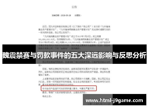 魏震禁赛与罚款事件的五大深远影响与反思分析